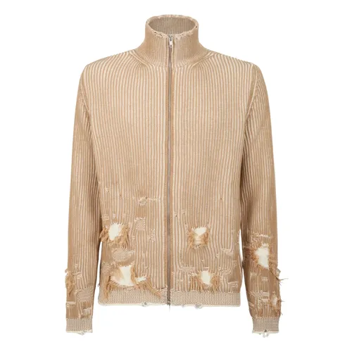 Distressed Ribbed High-Neck Cardigan - MM6 Maison Margiela - Modalova