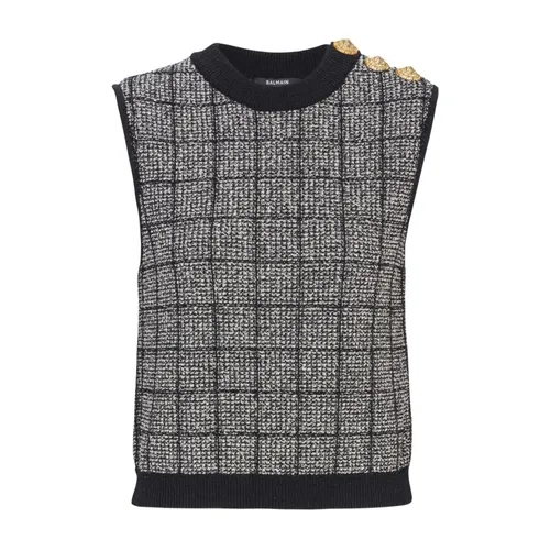 Balmain Top Black - Balmain - Modalova