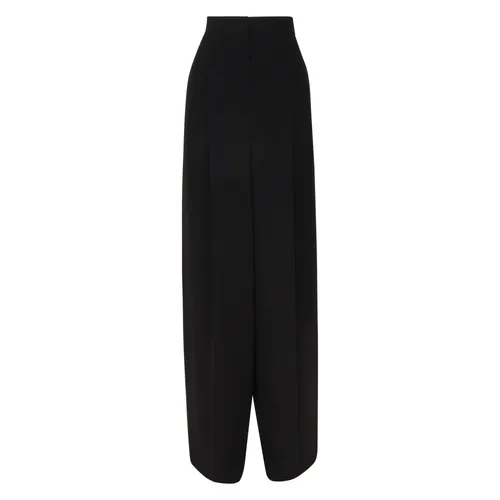 Black Linen Wide Leg Trousers - Max Mara - Modalova