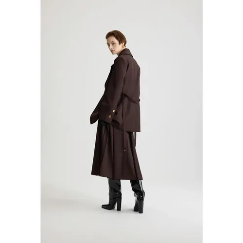 Single-breasted Belted Wool Jacket - Patou - Modalova