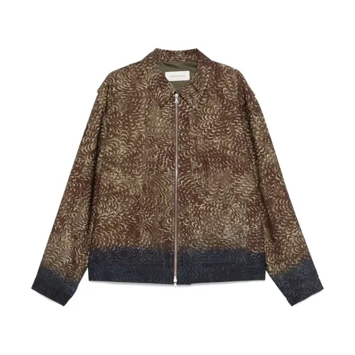 Chocolate Brown Zip-Front Jacket - Dries Van Noten - Modalova