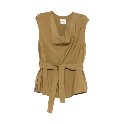 Draped Sleeveless Top - Alysi - Modalova