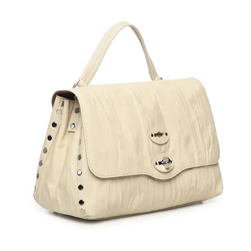 White Shoulder Bag with Studs - Zanellato - Modalova