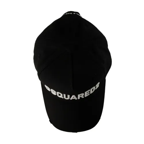 Printed Worn Out Effect Cotton Cap - Dsquared2 - Modalova