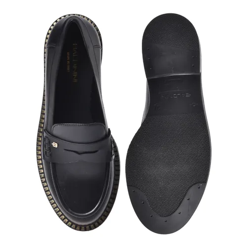 Studded black leather loafers - Baldinini - Modalova