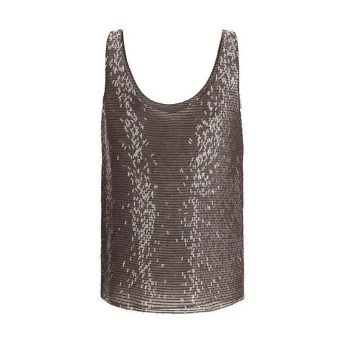 Silk Top with Elegant Design - Brunello Cucinelli - Modalova