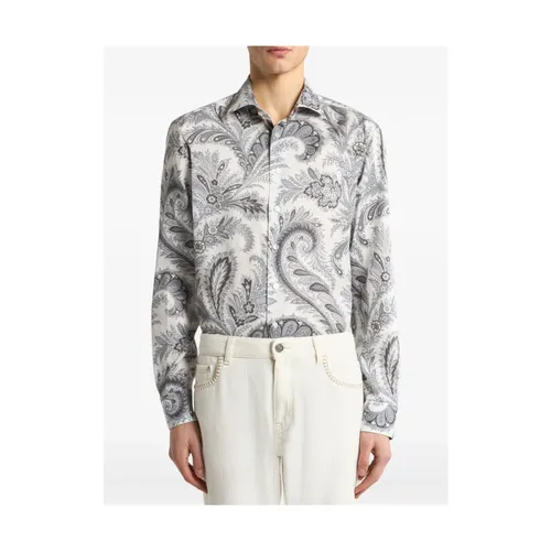 Grey Paisley Button-Down Shirt - Etro - Modalova