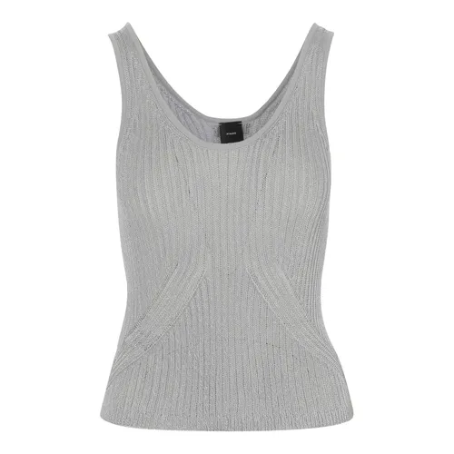 Gray Viscose Blend Tank Top - Pinko - Modalova