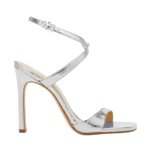Silver Leather Open Toe Sandals - Michael Kors - Modalova
