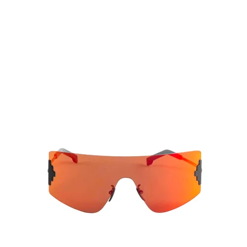 Red Mirrored Rectangular Sunglasses - Marcelo Burlon - Modalova