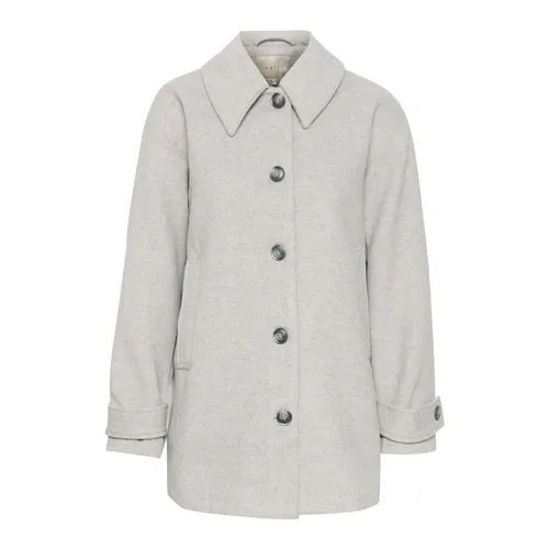 Grey Melange Oversize Coat Jacket - Kaffe - Modalova