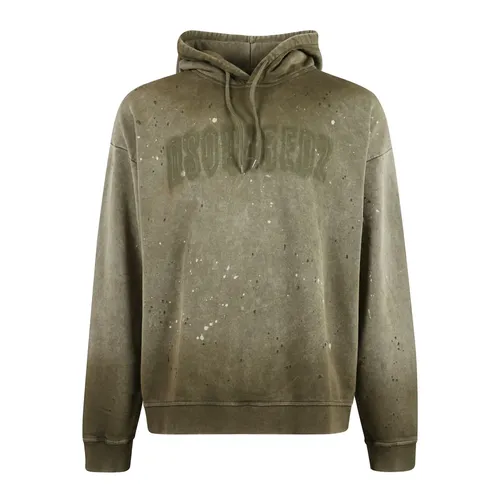 Olive Green Cotton Hoodie - Dsquared2 - Modalova