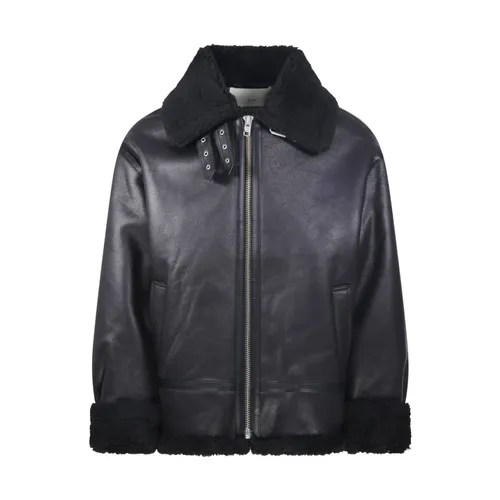 Loose Fit Line Shearling Jacket - Dunst - Modalova