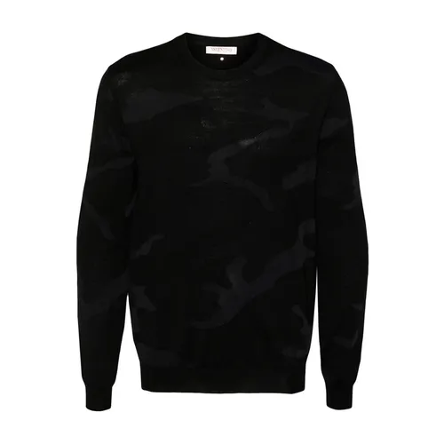 Crew Neck Camouflage Sweater - Valentino Garavani - Modalova