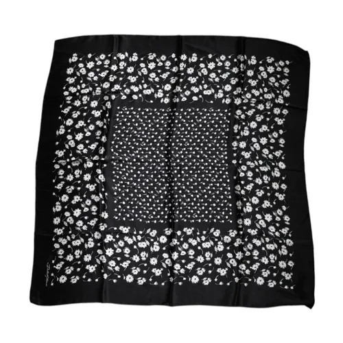 Black Floral Silk Wrap Shawl Scarf - Dolce & Gabbana - Modalova