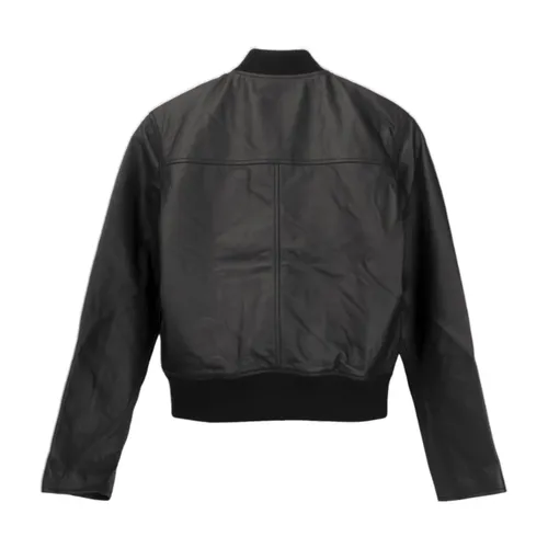 Black Leather Bomber Jacket - Officine Générale - Modalova
