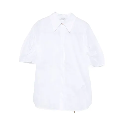 Camicia di cotone manica corta con bottoni - Elisabetta Franchi - Modalova