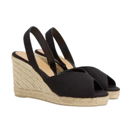 Black Sandals with Rounded Open Toe - Castañer - Modalova