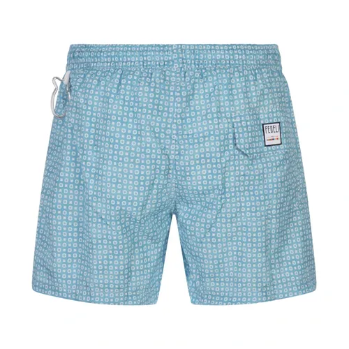 Swim Shorts with Micro Pattern - Fedeli - Modalova