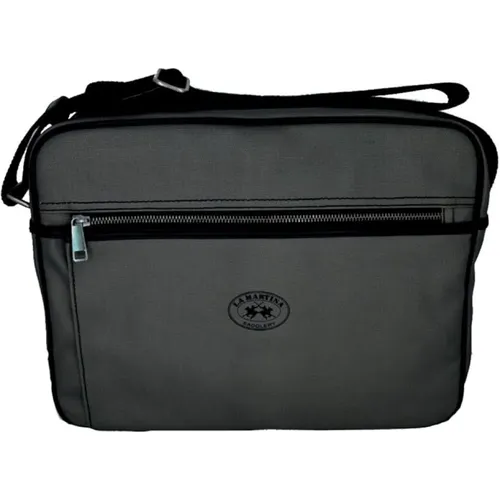 Grey Messenger Bag with Laptop Compartment - La Martina - Modalova
