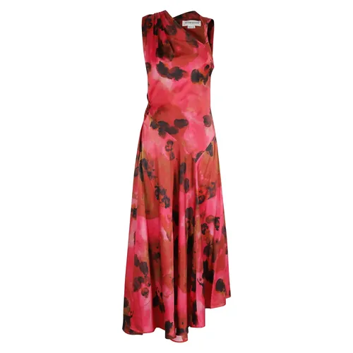 Blumiges Drapiertes Midi-Kleid - Victoria Beckham - Modalova