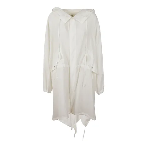 White Cotton Parka Hooded Over Fit - Yohji Yamamoto - Modalova