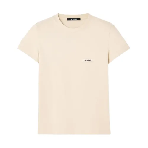Beige Logo Patch Top Short Sleeves - Jacquemus - Modalova
