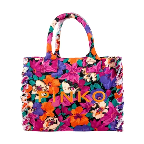 Bolso Shopper de Algodón con Logo - Pinko - Modalova