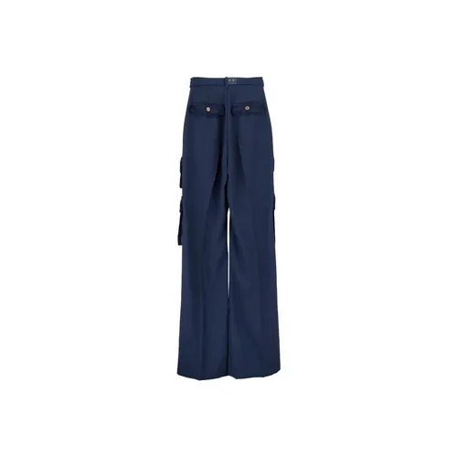 Gold Metal Zipper Pants - Elisabetta Franchi - Modalova