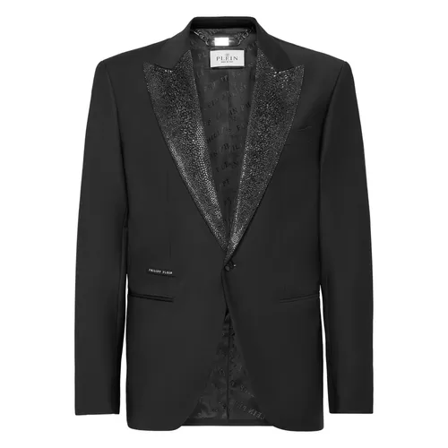 Wool Blazer LS Strass Rever - Philipp Plein - Modalova