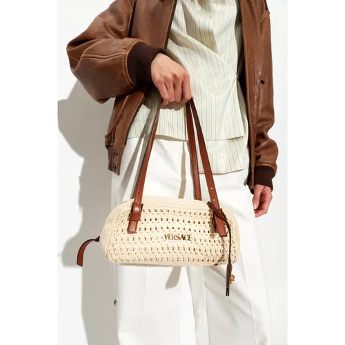 Tag Raffia Bowling Bag - Versace - Modalova