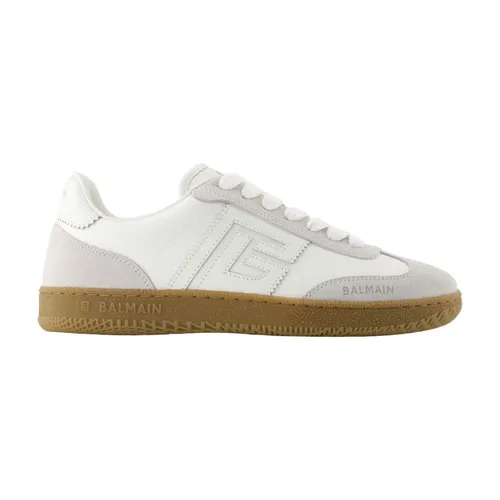 White Leather Swan Sneakers - Balmain - Modalova