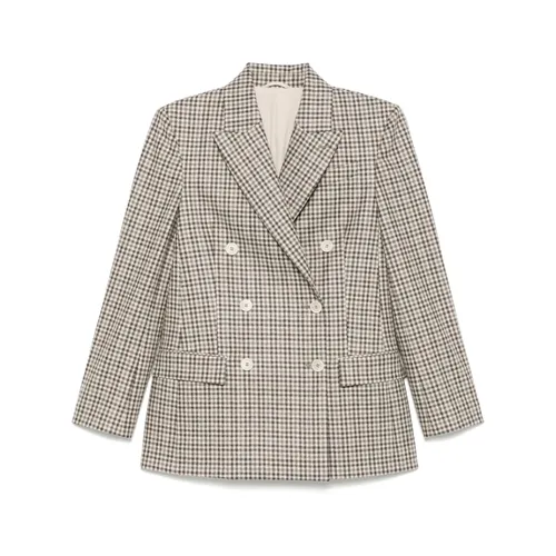Beige Double-Breasted Jacket with Pockets - Brunello Cucinelli - Modalova