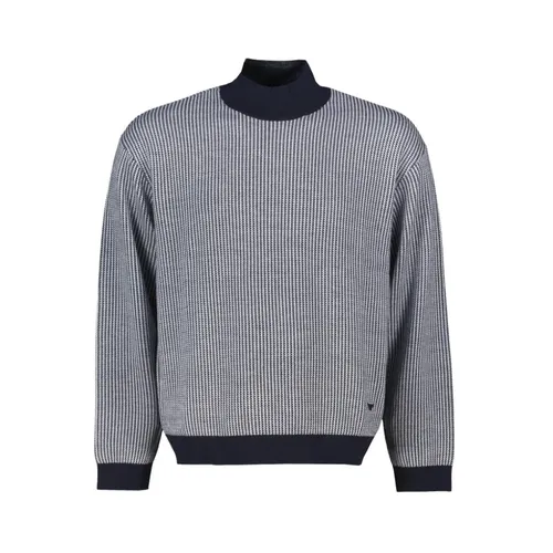 Blue Wool Turtleneck Sweater - Emporio Armani - Modalova