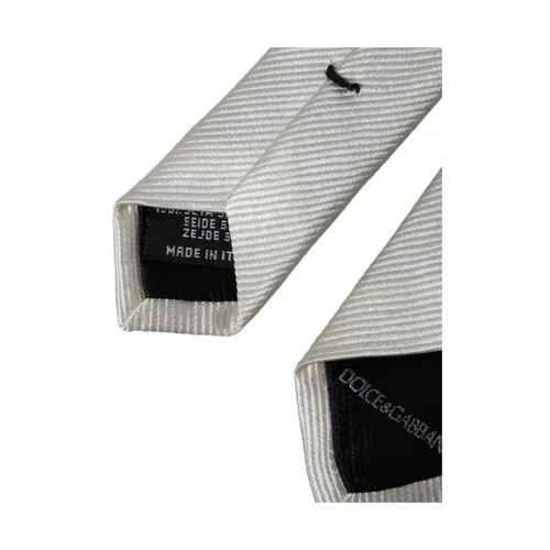 White Silk Adjustable Tie - Dolce & Gabbana - Modalova