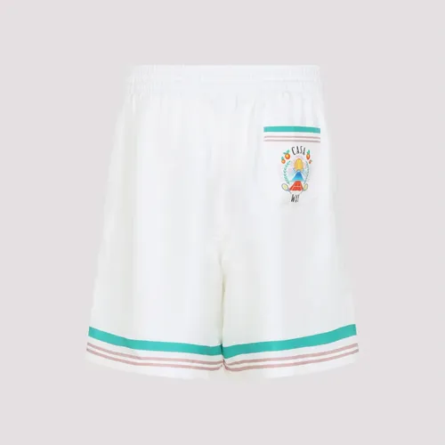 White Silk Bermuda Shorts - Casablanca - Modalova