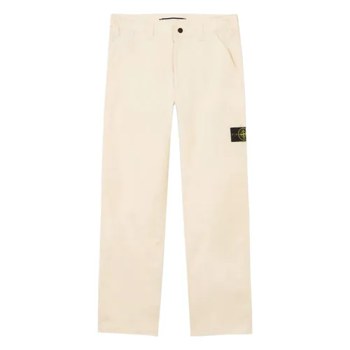 White Trousers with Snap Fastening - Stone Island - Modalova