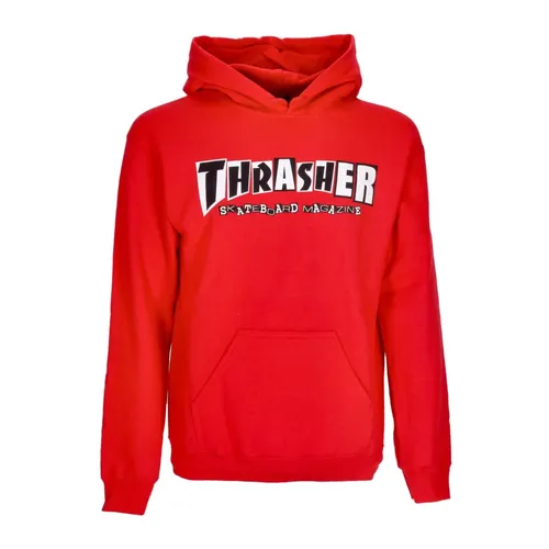 Red Hoodie with Custom Logo Print - Thrasher - Modalova