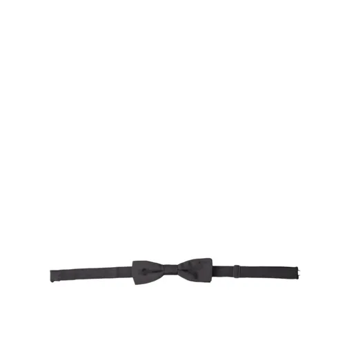 Elegant Silk Dark Gray Bow Tie - Dolce & Gabbana - Modalova