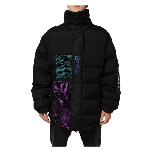 Nylon Puffer Full Zip Jacket - Dolce & Gabbana - Modalova