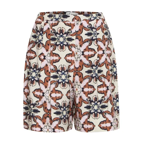 Shorts con Estampado Folklore Flower y Ajuste Holgado - Ichi - Modalova