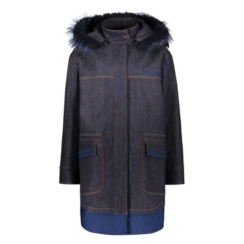 Denim Jacket with Fox Fur Trim - Fendi - Modalova