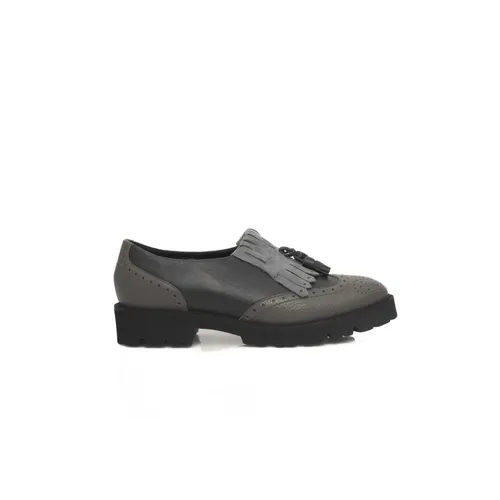 Gray Cowhide Women's Loafer Rubber Sole - Cerruti 1881 - Modalova