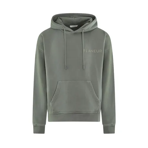 Sudadera con capucha lavada de doble logotipo - Flâneur - Modalova