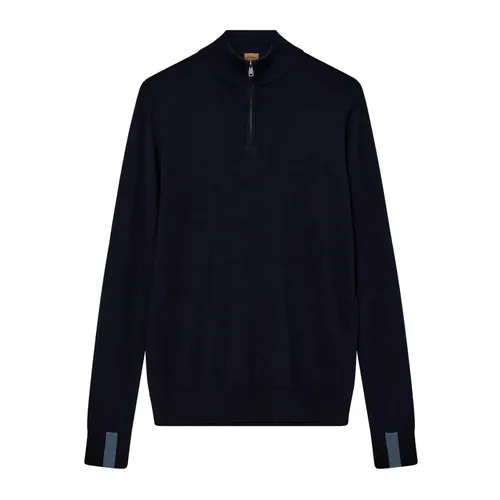 Soft Zip Turtle Neck Knit Navy - MOS Mosh - Modalova