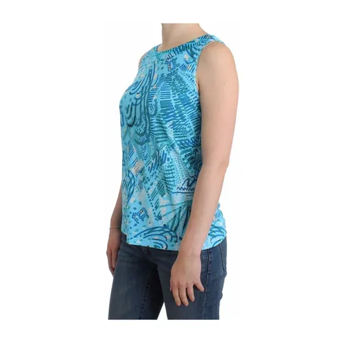 Blue Printed Tank Top - John Galliano - Modalova