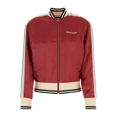 Tiziano Red Viscose Bomber Jacket - Palm Angels - Modalova