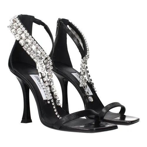 Sandali con tacco a spillo in pelle nera - Jimmy Choo - Modalova