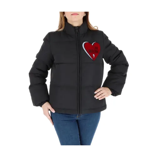 Black Heart Patch Jacket Long Sleeve - Love Moschino - Modalova