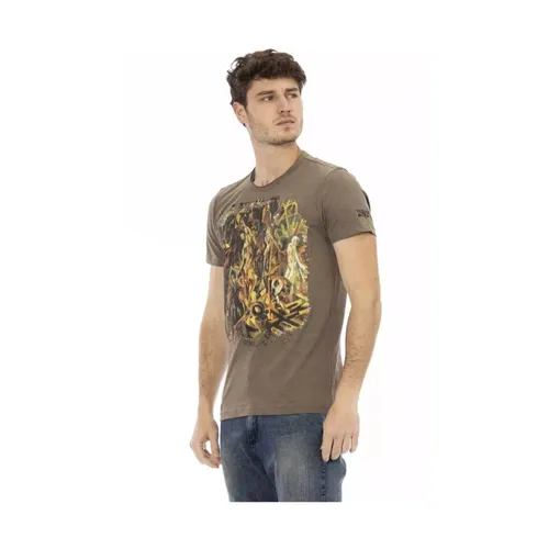 Elegant Brown Tee with Frontprint - Trussardi - Modalova